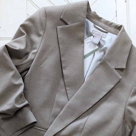 NWT H&M Gathered Sleeve Open Front Blazer SZ M - Picture 10 of 13